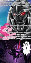 Size: 742x1512 | Tagged: safe, pinkie pie, g4, hot nuts, megatron, smile song, starscream, transformers, transformers prime