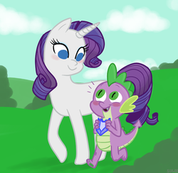 Size: 647x631 | Tagged: safe, artist:sugarkills, rarity, spike, g4, female, male, ship:sparity, shipping, straight