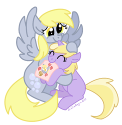 Size: 463x474 | Tagged: safe, artist:bibliodragon, derpy hooves, dinky hooves, pegasus, pony, g4, equestria's best daughter, equestria's best mother, female, like mother like daughter, like parent like child, mare, mother and daughter, simple background, transparent background