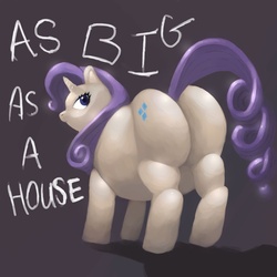 Size: 1200x1200 | Tagged: safe, rarity, pony, g4, butt, fat, obese, plot, raritubby, rearity, solo