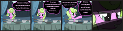 Size: 4185x1065 | Tagged: safe, artist:miroslav46, daisy, flower wishes, earth pony, pony, g4, comic, female, inner thoughts, mare, pans
