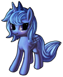 Size: 739x901 | Tagged: safe, artist:mewball, princess luna, alicorn, pony, g4, cute, female, filly, foal, lunabetes, simple background, solo, transparent background, woona
