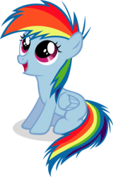 Size: 1421x2214 | Tagged: safe, artist:capt-nemo, rainbow dash, pony, g4, female, filly, foal, simple background, solo, transparent background, vector