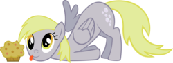 Size: 4681x1727 | Tagged: safe, artist:capt-nemo, derpy hooves, pegasus, pony, g4, cute, derp, face down ass up, female, food, mare, muffin, simple background, solo, tongue out, transparent background, vector