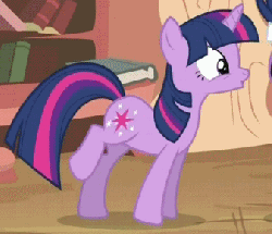 Size: 337x291 | Tagged: safe, screencap, twilight sparkle, pony, unicorn, g4, it's about time, season 2, animated, cropped, excited, female, future twilight, mare, offscreen character, raised hoof, solo focus, talking, unicorn twilight