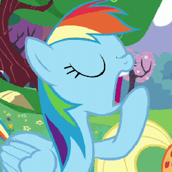 Size: 470x470 | Tagged: safe, screencap, applejack, rainbow dash, pegasus, pony, a canterlot wedding, g4, season 2, animated, cropped, female, hoof in mouth, mare, offscreen character, reaction image, solo focus, yawn