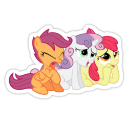 Size: 375x360 | Tagged: safe, apple bloom, scootaloo, sweetie belle, g4, cutie mark crusaders, female, filly, foal, simple background, sticker, transparent background