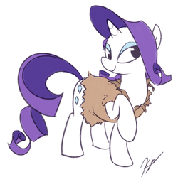 Size: 727x725 | Tagged: safe, artist:egophiliac, rarity, pony, g4, clothes, female, paper bag, solo