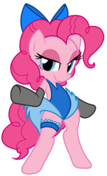 Size: 3059x5000 | Tagged: safe, artist:jessy, artist:kooner-cz, pinkie pie, earth pony, pony, g4, bedroom eyes, bipedal, blue leotard, clothes, colored, crossover, disney, female, leotard, mare, ms. kitty mouse, simple background, solo, standing on two hooves, the great mouse detective, transparent background, vector