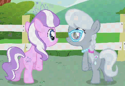 Size: 970x673 | Tagged: safe, screencap, diamond tiara, silver spoon, earth pony, pony, call of the cutie, g4, season 1, animated, arrogant, balancing, best friends, bipedal, blue eyes, bump bump sugar lump rump, butt, cropped, cute, diamondbetes, duo, eye contact, female, filly, gif, glasses, loop, open mouth, pink body, pink coat, pink fur, pink pony, plot, purple eyes, purple hair, purple mane, purple tail, raised leg, silver body, silver coat, silver fur, silver hair, silver mane, silver pony, silver tail, silverbetes, sin of pride, smiling, standing, standing on one leg, tail, two toned hair, two toned mane, two toned tail, underhoof, white hair, white mane, white tail