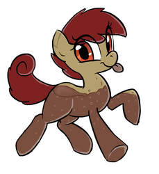 Size: 666x728 | Tagged: safe, artist:jessy, oc, oc only, oc:coke pony, food pony, original species, :p, clothes, female, mare, not apple bloom, red eyes, red hair, red mane, red tail, see-through, simple background, solo, tail, tongue out, transparent, white background