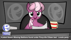 Size: 2129x1199 | Tagged: safe, artist:miroslav46, cheerilee, earth pony, pony, g4, female, mare, news report, solo