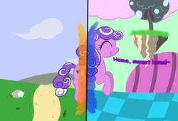 Size: 990x675 | Tagged: safe, artist:hip-indeed, screwball, earth pony, pony, g4, female, home sweet home!, mare, portals, solo