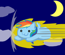 Size: 1000x846 | Tagged: artist needed, safe, rainbow dash, pony, g4, cloud, female, flying, solo