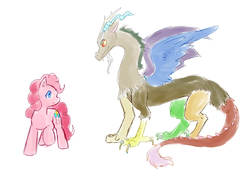 Size: 1500x1100 | Tagged: safe, artist:hatii, discord, pinkie pie, draconequus, g4