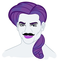 Size: 1500x1500 | Tagged: safe, rarity, human, g4, bust, carlton banks, humanized, male, moustache, simple background, smiling, solo, white background