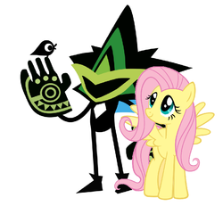 Size: 745x689 | Tagged: safe, artist:ponypon, fluttershy, g4, bowmunk, crossover, patapon