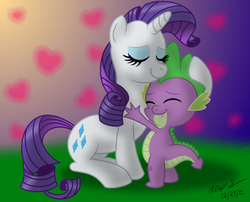 Size: 1024x826 | Tagged: safe, artist:aleximusprime, rarity, spike, g4, female, interspecies, male, ship:sparity, shipping, straight