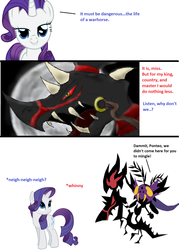 Size: 901x1256 | Tagged: safe, artist:ponypon, rarity, g4, crossover, gluttonous buzzcrave, moon, patapon, ponteo