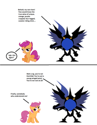 Size: 992x1280 | Tagged: safe, artist:ponypon, scootaloo, g4, crossover, patapon, rottenlee ravenous