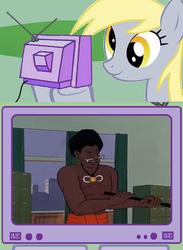 Size: 563x771 | Tagged: safe, derpy hooves, pony, g4, 60s spider-man, exploitable meme, faic, male, meme, spider-man, tv meme