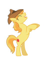 Size: 1600x2263 | Tagged: safe, artist:atmospark, braeburn, earth pony, pony, g4, male, rearing, simple background, solo, stallion, transparent background, vector