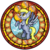 Size: 900x900 | Tagged: safe, artist:akili-amethyst, derpy hooves, pegasus, pony, g4, disney, dive to the heart, female, kingdom hearts, mare, solo, stained glass