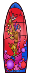 Size: 750x1800 | Tagged: safe, artist:pixelkitties, discord, g4, simple background, stained glass, transparent background, vector