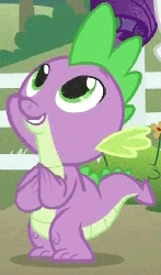 Size: 282x477 | Tagged: safe, screencap, spike, dragon, g4, the super speedy cider squeezy 6000, animated, licking, licking lips, male, solo, tongue out