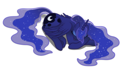 Size: 5201x3000 | Tagged: safe, artist:shachza, princess luna, alicorn, pony, g4, curled up, cute, eyes closed, female, lunabetes, mare, missing accessory, prone, simple background, sleeping, solo, transparent background, underhoof, vector