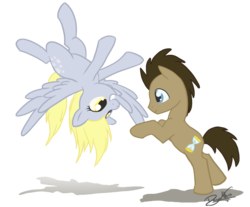 Size: 1330x1102 | Tagged: safe, artist:dawnallies, derpy hooves, doctor whooves, time turner, pegasus, pony, g4, cute, female, male, mare, ship:doctorderpy, shipping, simple background, stallion, straight, transparent background, upside down