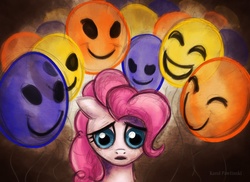 Size: 1375x1000 | Tagged: safe, artist:kp-shadowsquirrel, pinkie pie, earth pony, pony, g4, balloon, female, solo