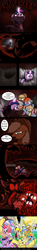 Size: 707x4800 | Tagged: safe, artist:mickeymonster, applejack, discord, fluttershy, pinkie pie, rainbow dash, rarity, twilight sparkle, g4, bad end, bait and switch, comic, good end, scared, sweat
