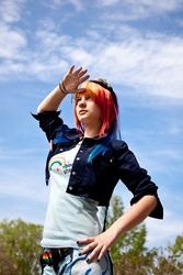 Size: 667x1000 | Tagged: safe, rainbow dash, human, g4, cosplay, female, irl, irl human, photo, russian, solo