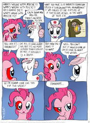 Size: 802x1094 | Tagged: safe, artist:kturtle, part of a set, nurse redheart, pinkie pie, earth pony, pony, comic:red eye, g4, chart, comic, red eye, subconjunctival hemorrhage