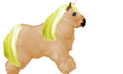 Size: 586x353 | Tagged: safe, applejack, fluffy pony, g4, ambiguous gender, realistic, simple background, solo