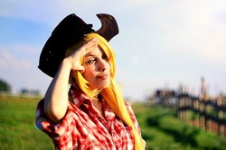 Size: 750x500 | Tagged: safe, artist:freia-raven, applejack, human, g4, cosplay, irl, irl human, photo, russian, solo