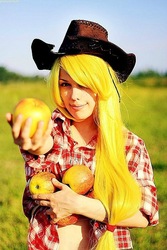 Size: 493x740 | Tagged: safe, artist:freia-raven, applejack, human, g4, cosplay, irl, irl human, photo, russian, solo