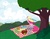 Size: 2475x1913 | Tagged: safe, gummy, pinkie pie, g4, food, picnic, scenery