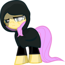 Size: 8000x8113 | Tagged: safe, artist:sharpieboss, fluttershy, pegasus, pony, g4, absurd resolution, cloak, clothes, female, hood, hooded cape, simple background, solo, standing, transparent background