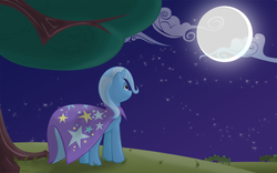 Size: 1200x750 | Tagged: safe, artist:glaive-silver, trixie, pony, unicorn, g4, female, mare, moon, solo