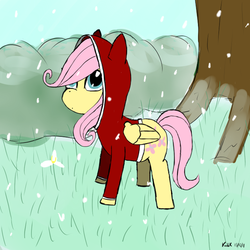 Size: 700x700 | Tagged: safe, artist:kodok37, fluttershy, pony, g4, bottomless, clothes, female, partial nudity, solo, sweater, sweatershy