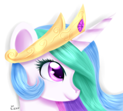 Size: 785x705 | Tagged: safe, artist:lizzyrascal, princess celestia, alicorn, pony, g4, cute, cutelestia, female, mare, simple background, solo, transparent background