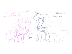 Size: 1068x800 | Tagged: safe, artist:feather, pinkie pie, princess luna, g4