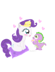 Size: 612x792 | Tagged: safe, artist:fluffyfishsticks, artist:nenetan, rarity, spike, dragon, pony, unicorn, g4, female, interspecies, male, mare, ship:sparity, shipping, simple background, straight, transparent background