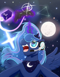 Size: 561x726 | Tagged: safe, artist:frist44, princess luna, pony, gamer luna, g4, doctor who, female, moon, solo, tardis