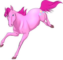 Size: 635x606 | Tagged: safe, artist:stalcry, pinkie pie, horse, pony, g4, female, galloping, hoers, realistic, running, solo