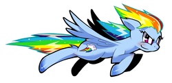 Size: 1684x814 | Tagged: safe, artist:soxtin, rainbow dash, pony, g4, female, flying, solo