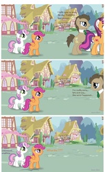 Size: 612x1000 | Tagged: safe, artist:mlpazureglow, doctor whooves, scootaloo, sweetie belle, time turner, earth pony, pegasus, pony, unicorn, g4, female, filly, foal, male, older, stallion