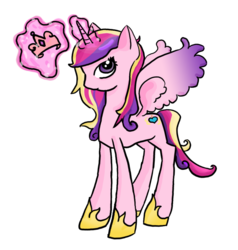 Size: 873x917 | Tagged: safe, artist:banana-strings, princess cadance, alicorn, pony, g4, female, mare, simple background, solo, thin, tiara, transparent background